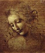 LEONARDO da Vinci la scapigliata France oil painting artist